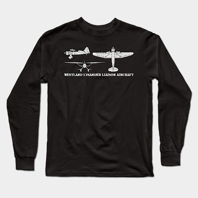 Westland Lysander Liaison Aircraft WWII Plane Long Sleeve T-Shirt by Battlefields